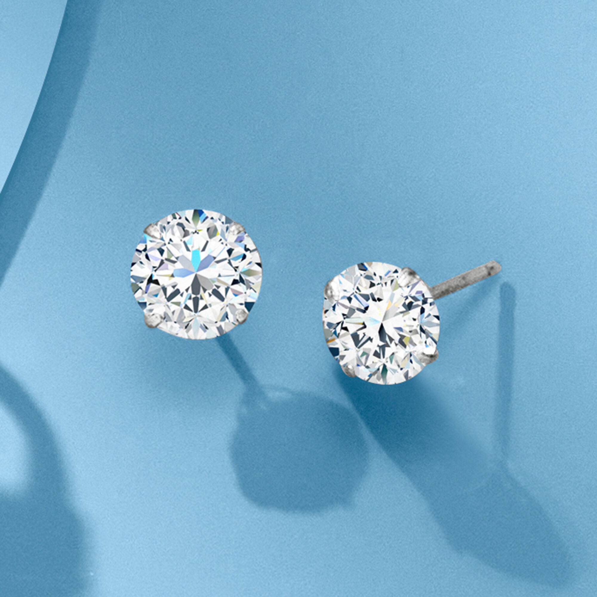 3.00 ct. t.w. CZ Stud Earrings in 14kt White Gold 3.00 ct. t.w. CZ Stud Earrings in 14kt White Gold