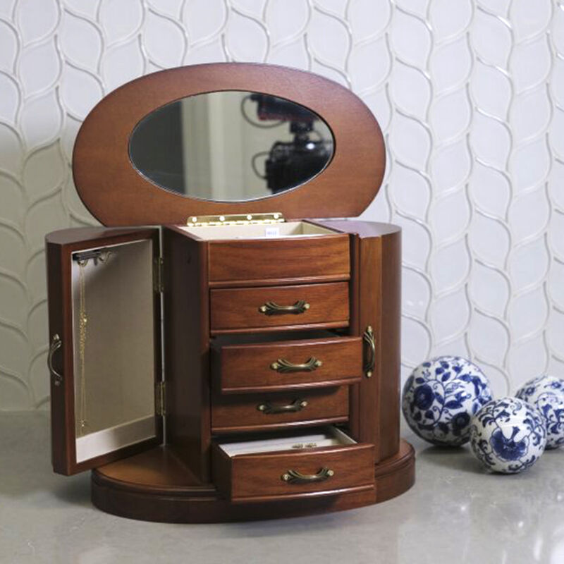Mele & Co. &quot;Heloise&quot; Brown Walnut-Finish Wooden Jewelry Box image number 4