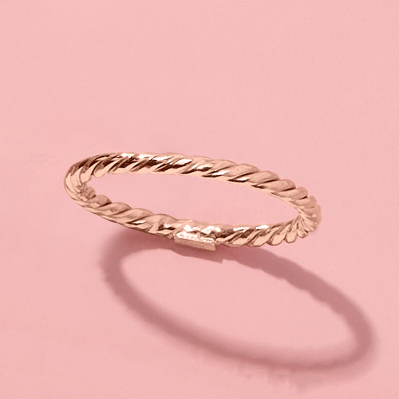 18kt Rose Gold Roped Ring image number 3