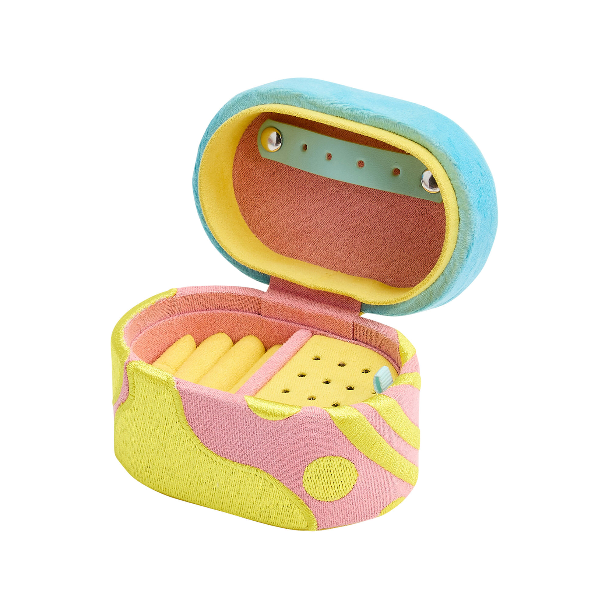 Bea Bongiasca for WOLF Pink, Yellow and Blue Velour Small Jewelry