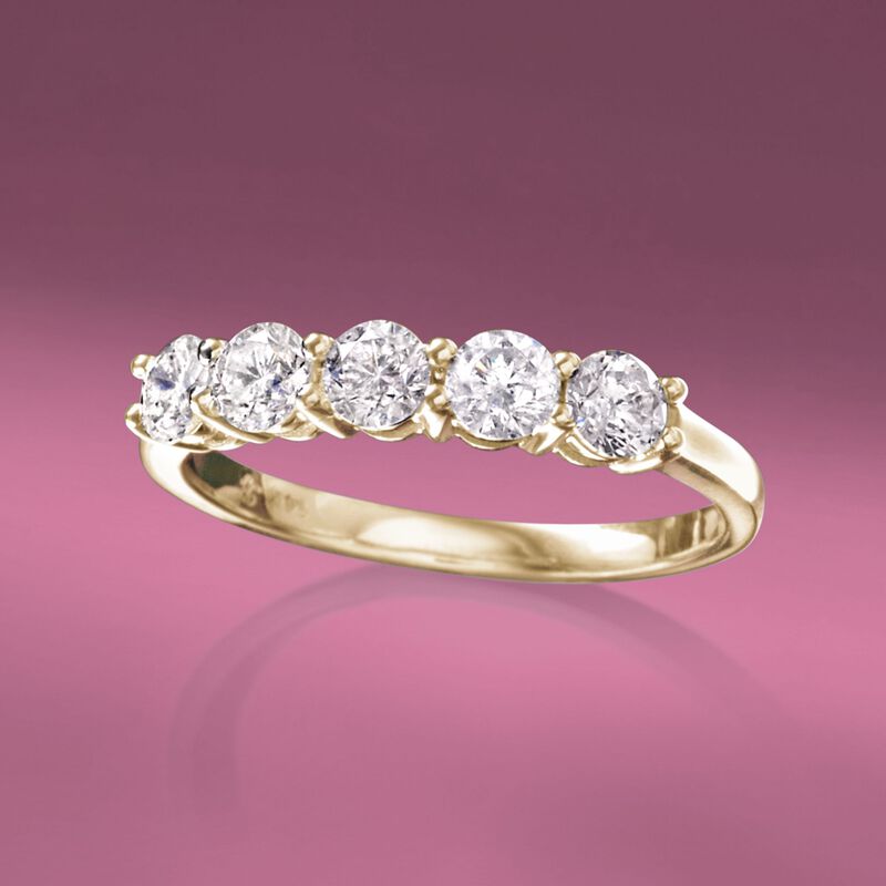 1.00 ct. t.w. Diamond Five-Stone Ring in 14kt Yellow Gold image number 3