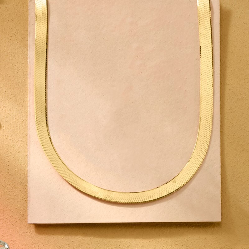 Italian 4mm 18kt Gold Over Sterling Herringbone Necklace image number 3