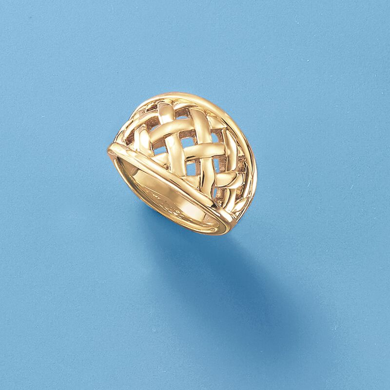14kt Yellow Gold Open Basketweave Ring image number 4