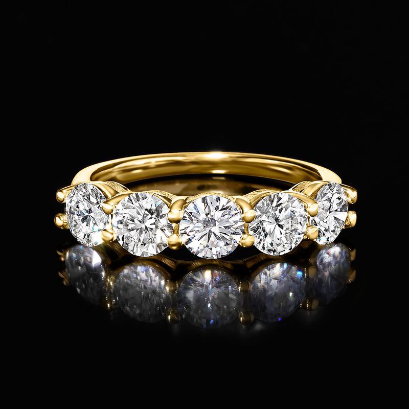2.00 ct. t.w. Lab-Grown Diamond Five-Stone Ring in 14kt Yellow Gold image number 4
