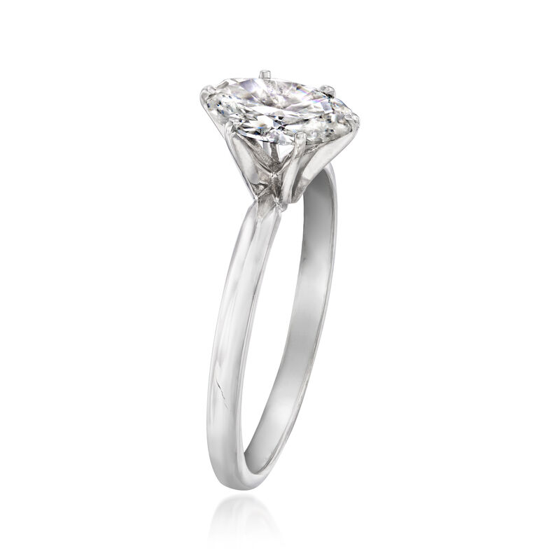 C. 2000 Vintage .95 Carat Diamond Solitaire Ring in 14kt White Gold. Size 6.5 image number 2