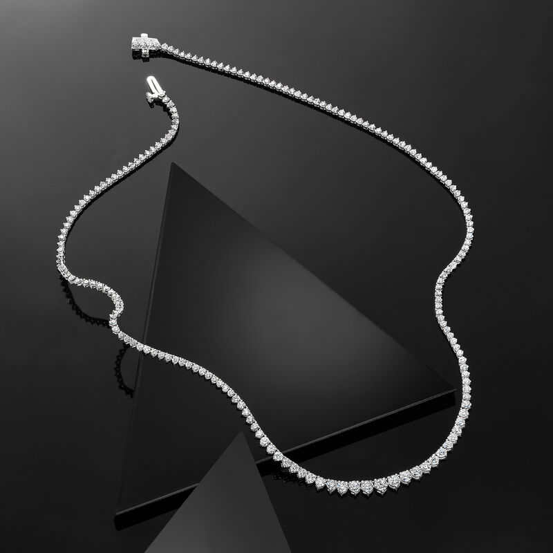 5.00 ct. t.w. Graduated Lab-Grown Diamond Tennis Necklace in 14kt White Gold image number 3