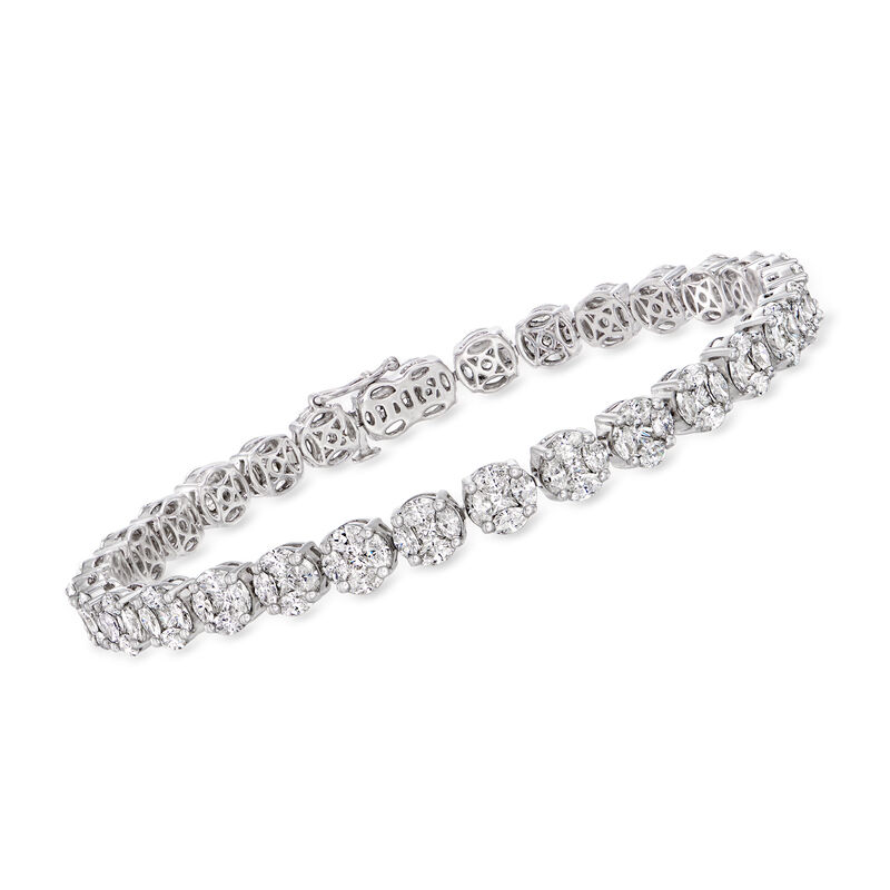 9.90 ct. t.w. Diamond Tennis Bracelet in 18kt White Gold image number 0