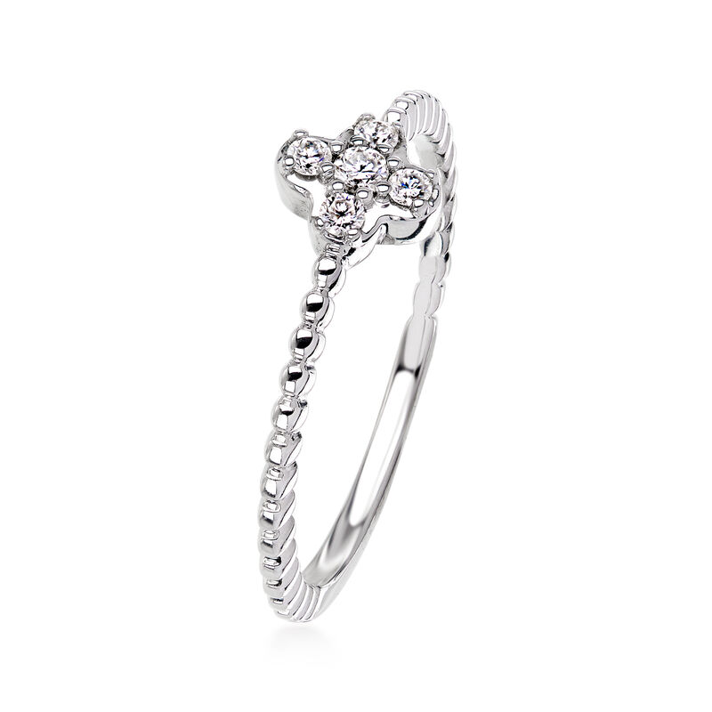 .10 ct. t.w. Lab-Grown Diamond Floral Ring in Sterling Silver image number 2