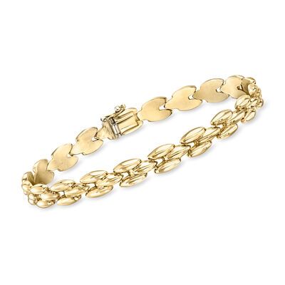 C. 1990 Vintage 14kt Yellow Gold Fancy-Link Bracelet