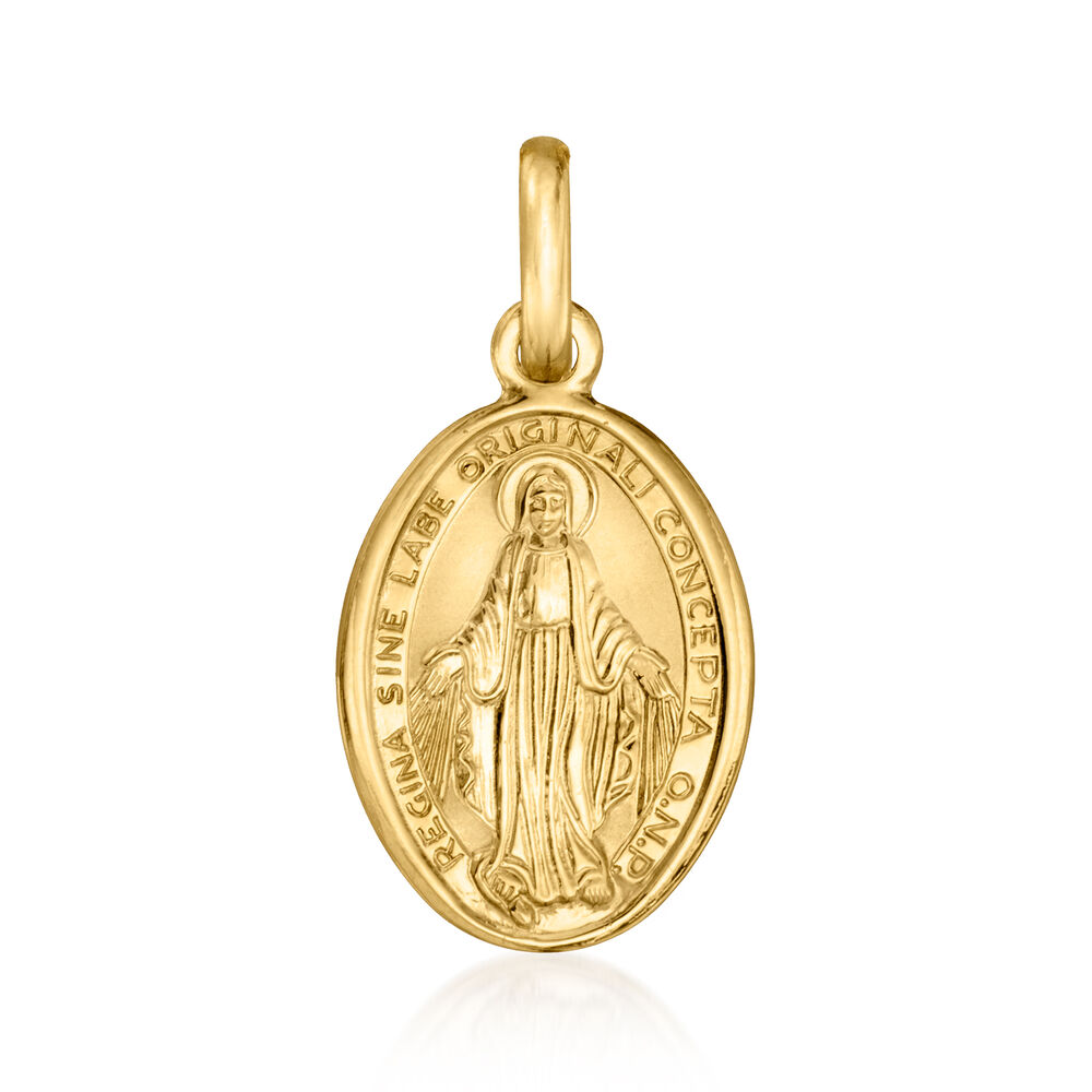 Italian 18kt Yellow Gold Miraculous Medal Pendant