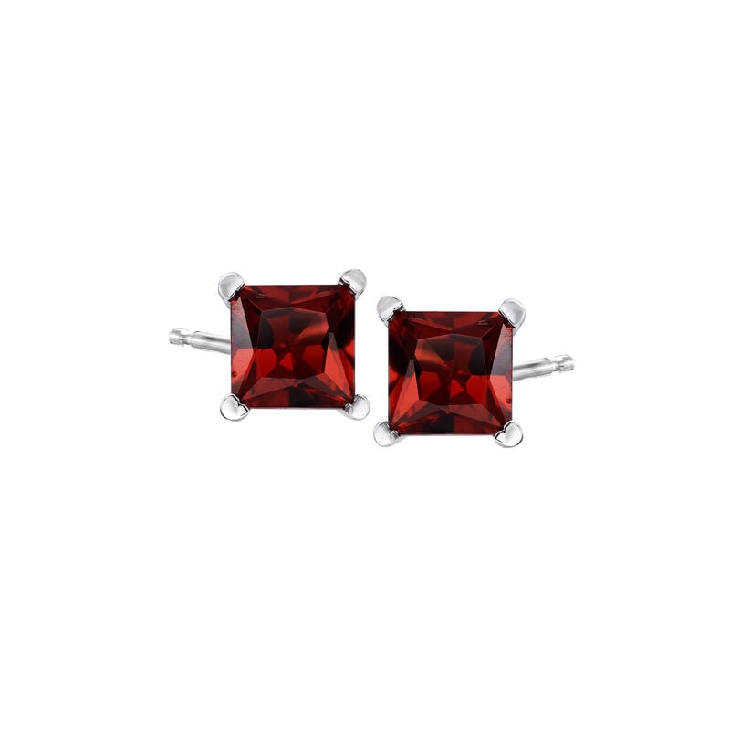 2.30 ct. t.w. Princess-Cut Garnet Stud Earrings in Sterling Silver image number 0