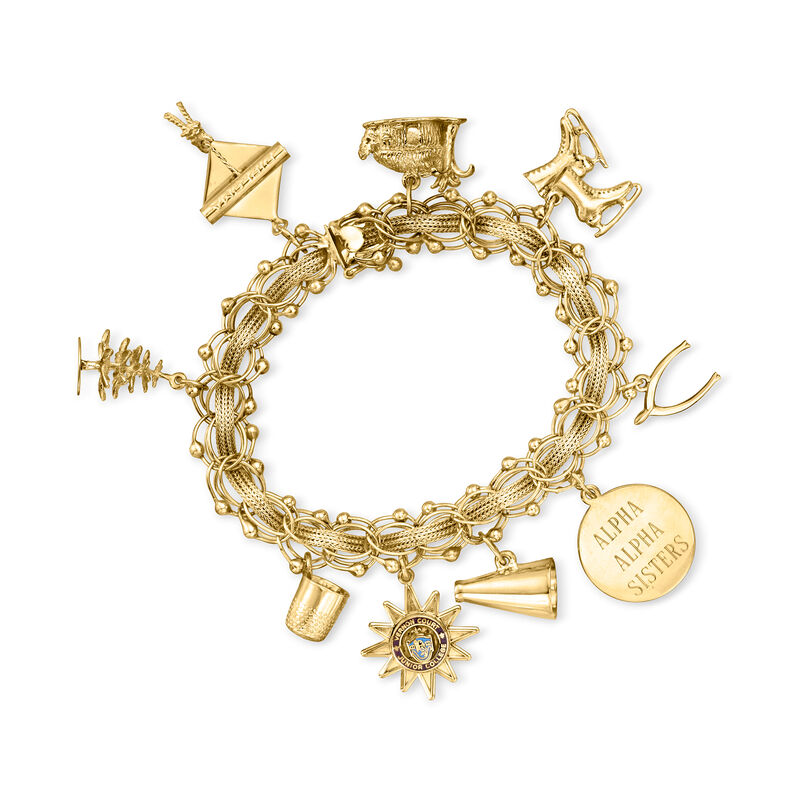 C. 1990 Vintage 14kt Yellow Gold Charm Bracelet image number 0