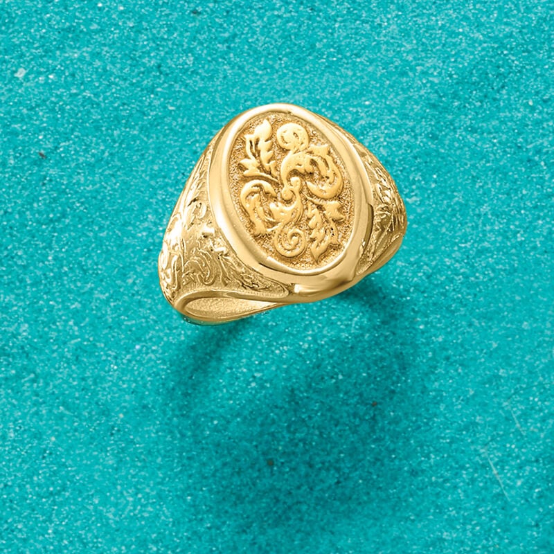 Italian Signet Ring in 14kt Yellow Gold image number 4