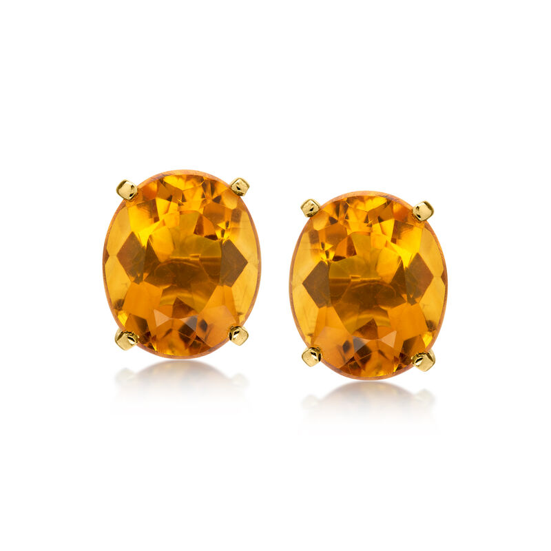 C. 1990 Vintage 8.40 ct. t.w. Orange Citrine Earrings in 18kt Yellow Gold image number 0