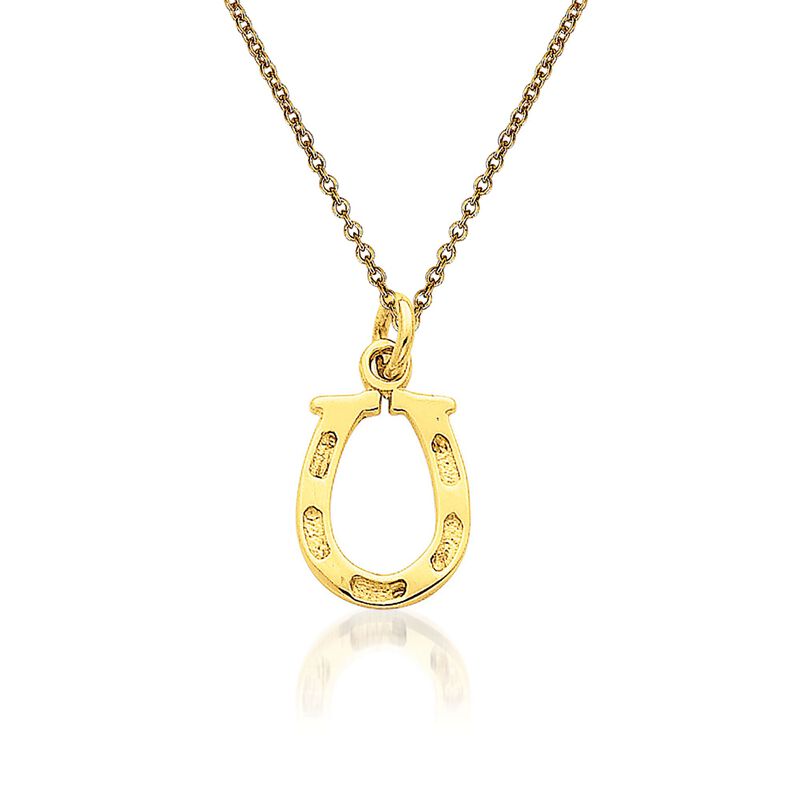 14kt Yellow Gold Horseshoe Pendant Necklace image number 0
