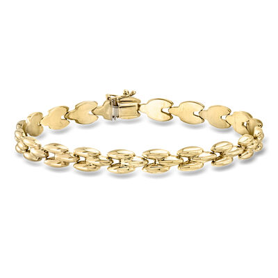 C. 2000 Vintage 14kt Yellow Gold Fancy-Link Bracelet
