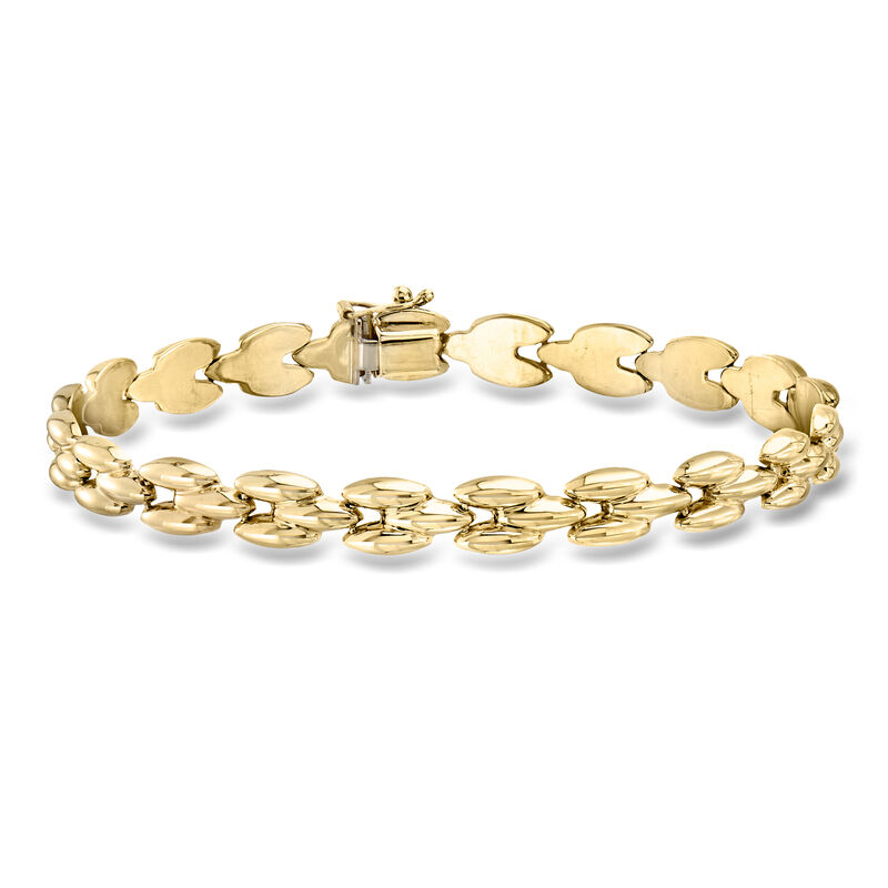 C. 2000 Vintage 14kt Yellow Gold Fancy-Link Bracelet. 7" image number 0