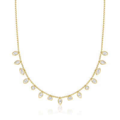 3.00 ct. t.w. Bezel-Set Lab-Grown Diamond Necklace in 14kt Yellow Gold