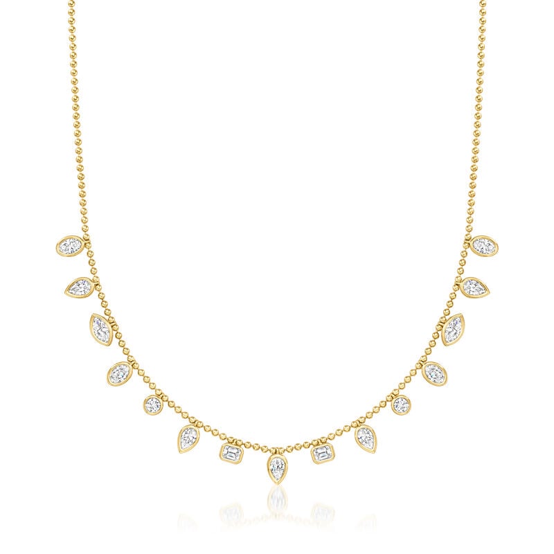 3.00 ct. t.w. Bezel-Set Lab-Grown Diamond Necklace in 14kt Yellow Gold. 16" image number 1