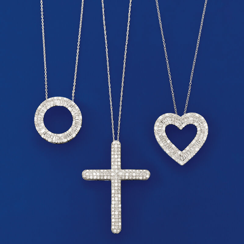 2.00 ct. t.w. Diamond Cross Pendant Necklace in Sterling Silver image number 2