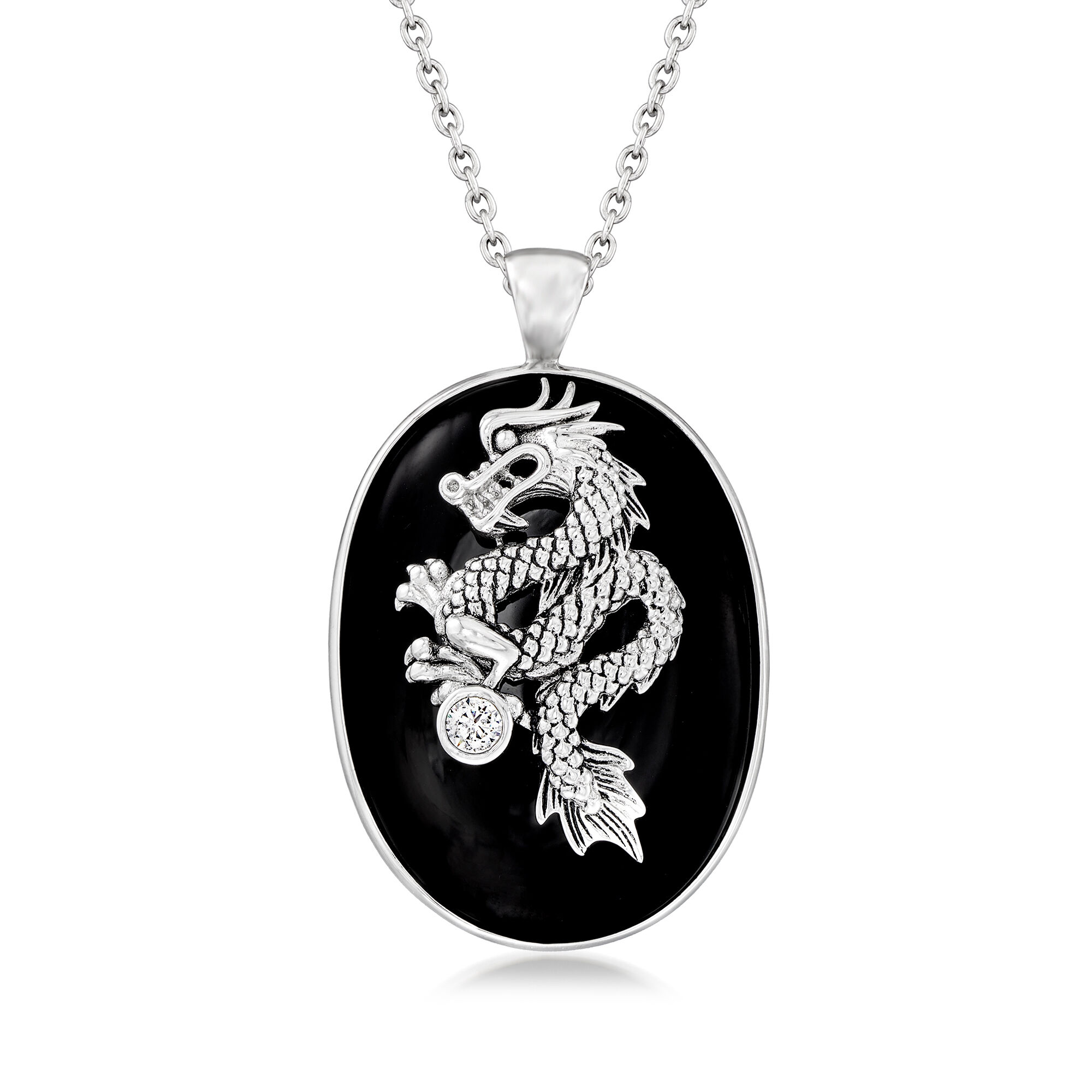 Black onyx dragon pendant on sale
