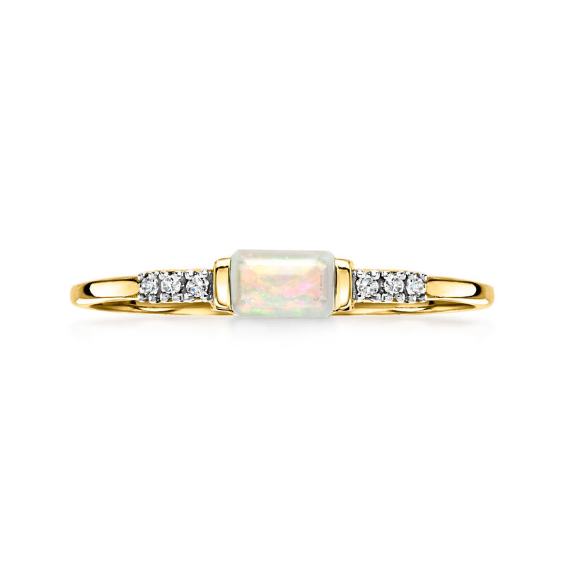 Opal Ring with Diamonds in 10kt Yellow Gold image number 0