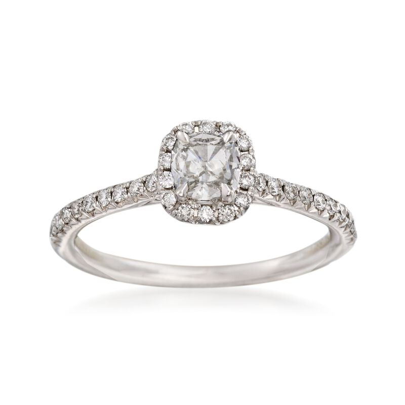 Henri Daussi .68 ct. t.w.  Diamond Engagement Ring in 18kt White Gold image number 0