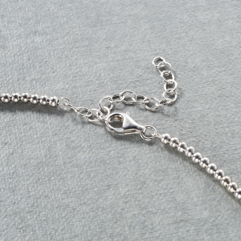 5-10.5mm Graduated Cultured Pearl and Sterling Silver Bead Necklace image number 3