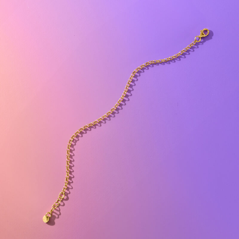Italian 2.5mm 18kt Gold Vermeil Rolo-Link Bracelet image number 2