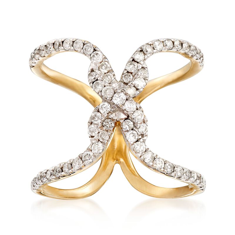 .70 ct. t.w. Diamond Twist Ring in 14kt Yellow Gold. Size 5 image number 0