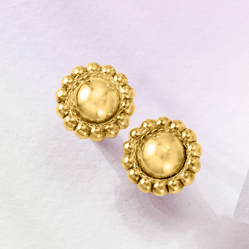 Italian 18kt Yellow Gold Sunflower Earrings image number 2