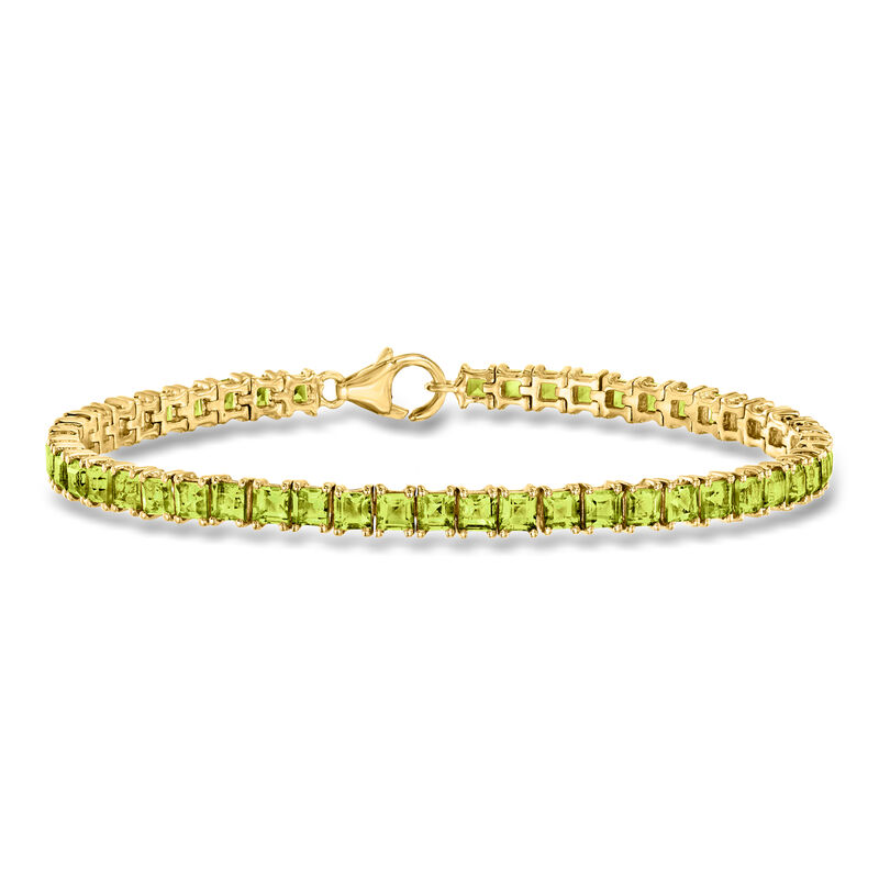 8.00 ct. t.w. Square Peridot Tennis Bracelet in 18kt Gold Over Sterling image number 0