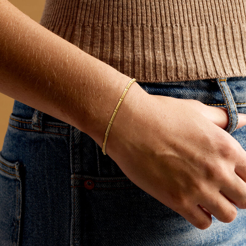 Italian 18kt Gold Vermeil Ball and Bar Station Bracelet image number 1