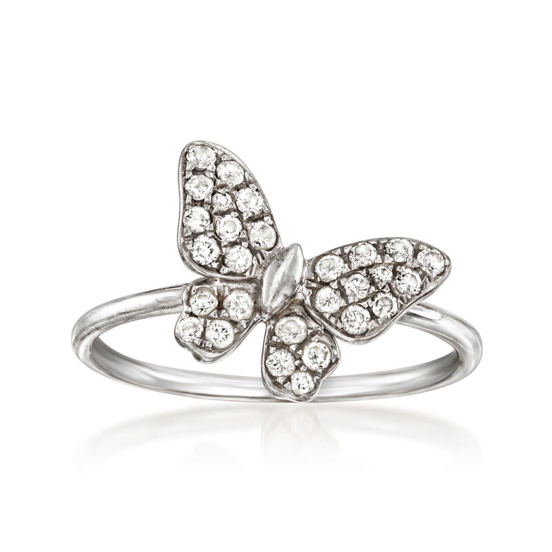 C. 1990 Vintage 1.20 ct. t.w. Diamond Jewelry Set: Three Butterfly Rings in 18kt Tri-Colored Gold. Size 6 image number 6