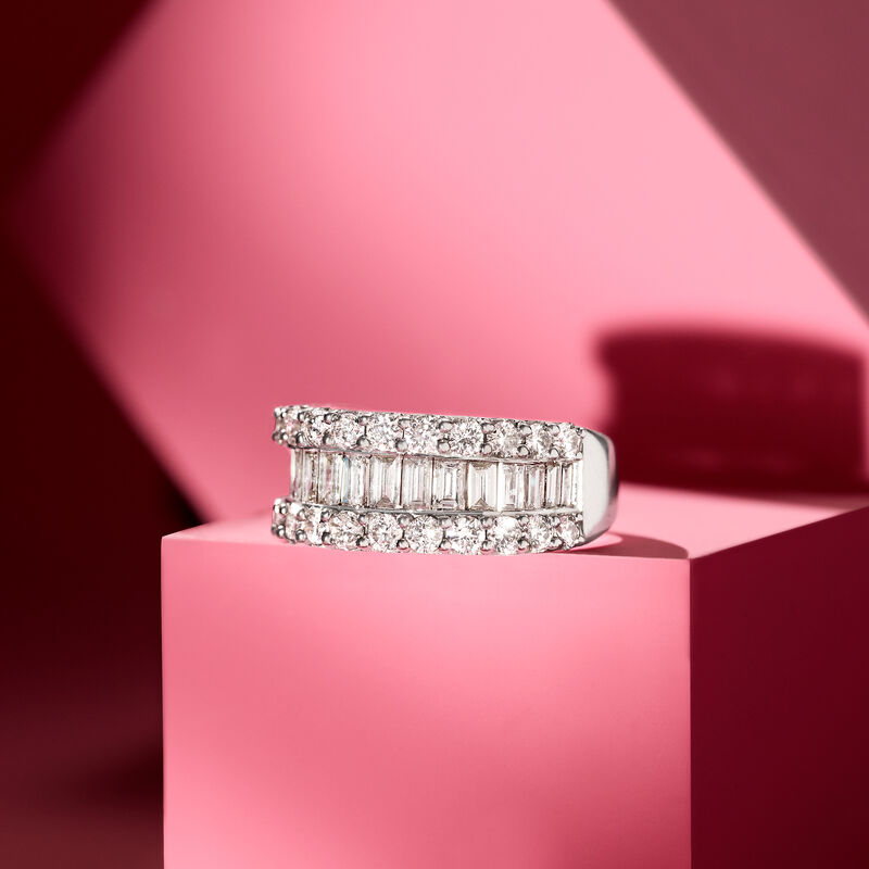 3.00 ct. t.w. Baguette and Round Diamond Ring in 14kt White Gold image number 3