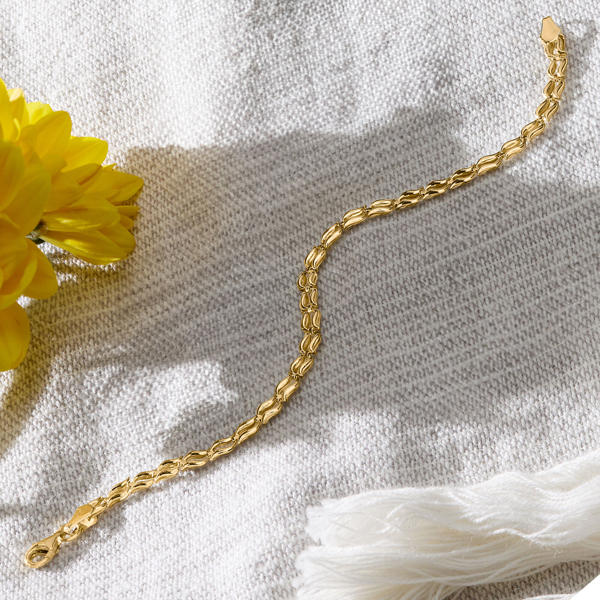 10kt Yellow Gold Wavy-Link Bracelet | Ross Simons