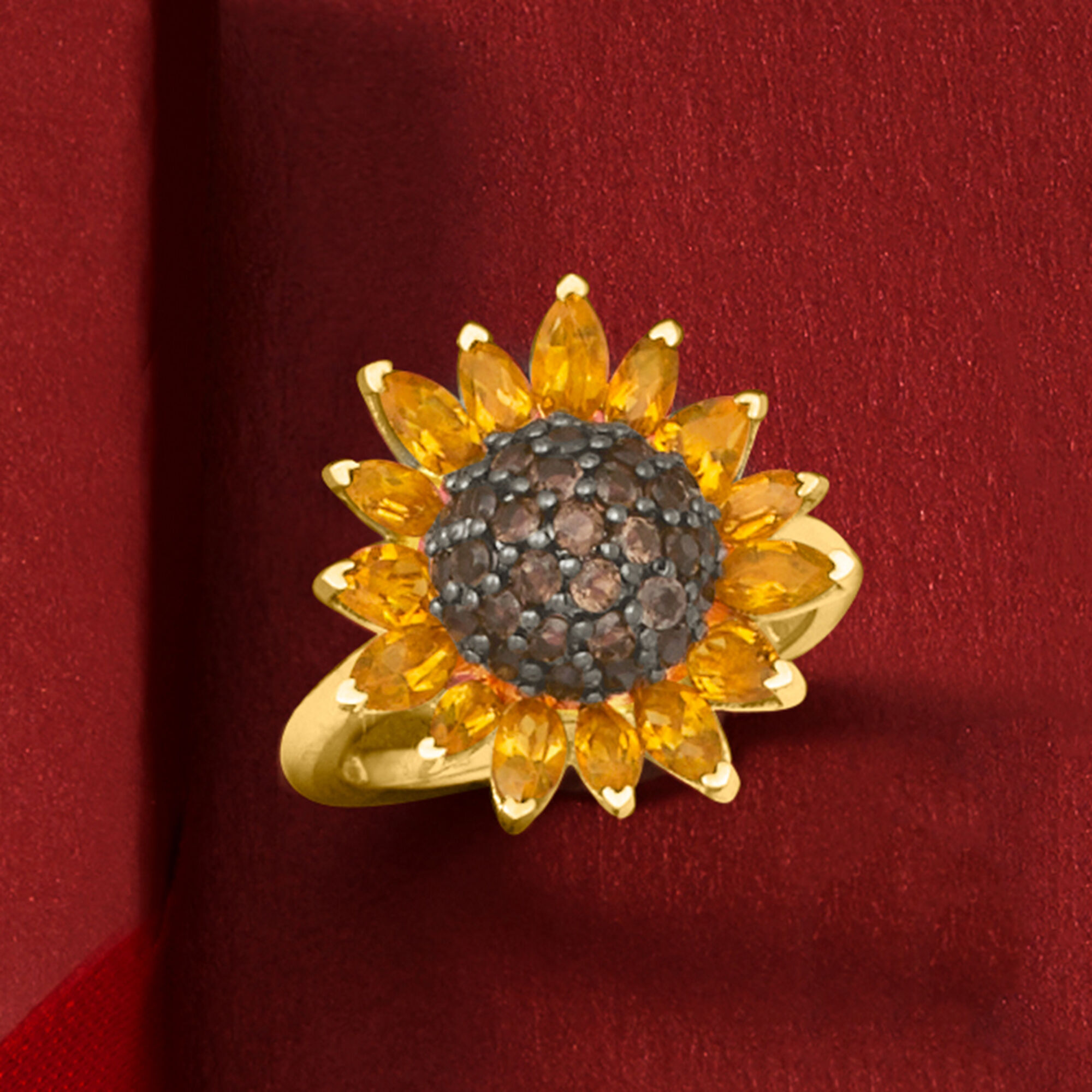 Citrine sunflower ring on sale