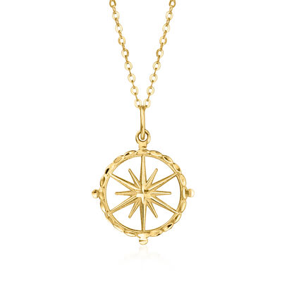 Italian 14kt Yellow Gold Compass Charm