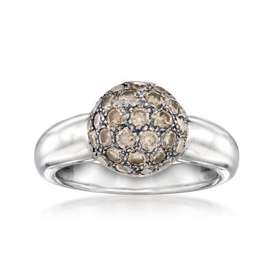 C. 1990 Vintage 1.50 ct. t.w. Brown Diamond Ring in 18kt White Gold