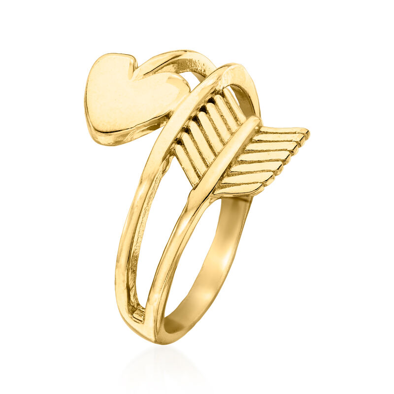 18kt Gold Over Sterling Heart Arrow Ring image number 2