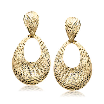 C. 1980 Vintage 14kt Yellow Gold Teardrop Earrings