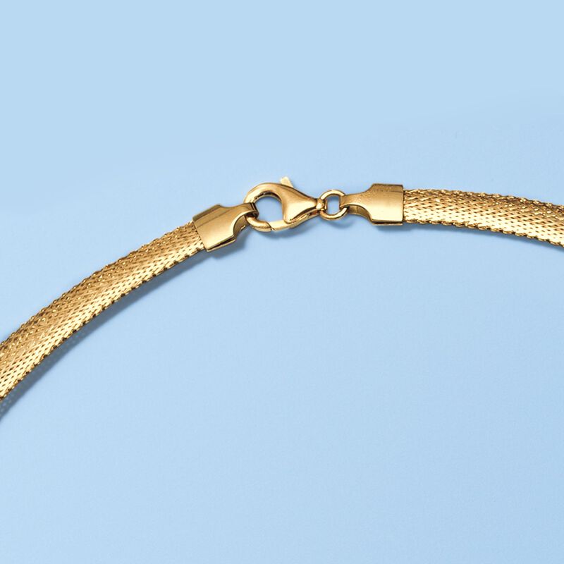 Italian 18kt Yellow Gold Lightweight Mesh Collar Necklace image number 2