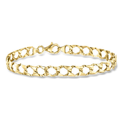 C. 2000 Vintage 14kt Yellow Gold Fancy-Link Bracelet