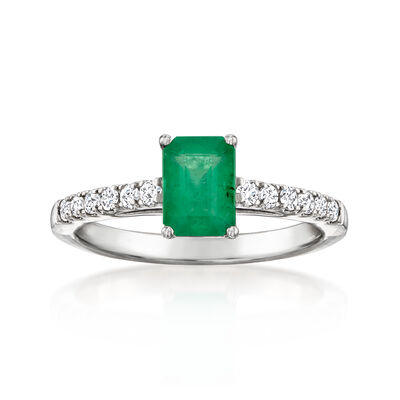.80 Carat Emerald Ring with .26 ct. t.w. Lab-Grown Diamonds in Platinum