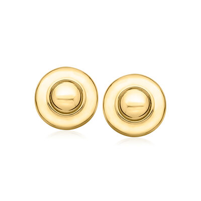 Italian 18kt Gold Over Sterling Button Earrings