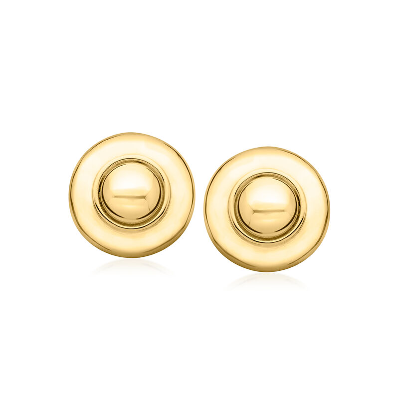 Italian 18kt Gold Over Sterling Button Earrings  image number 0