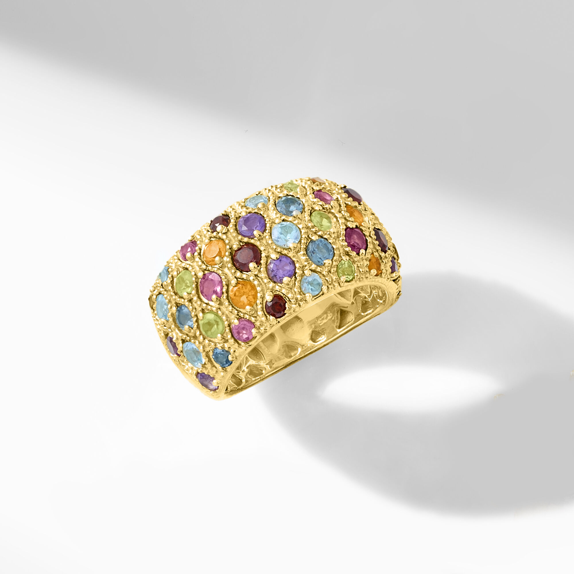 1/6 CT. T.W. Diamond Crossover Multi-Row Ring in Sterling