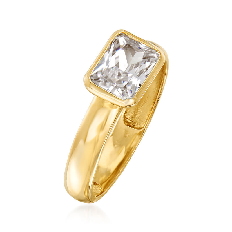 1.70 Carat CZ Ring in 14kt Yellow Gold image number 2