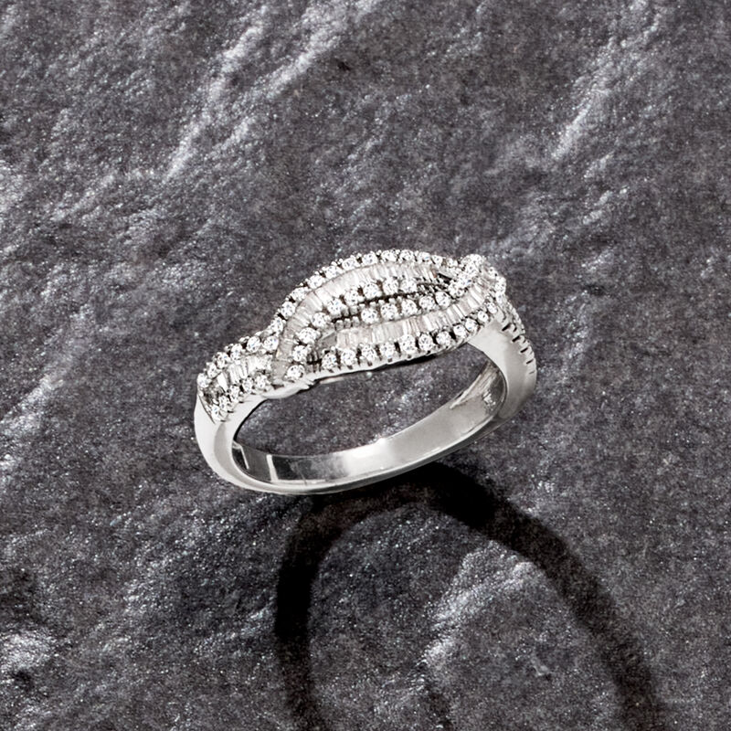 .50 ct. t.w. Diamond Twisted Ring in Sterling Silver image number 3