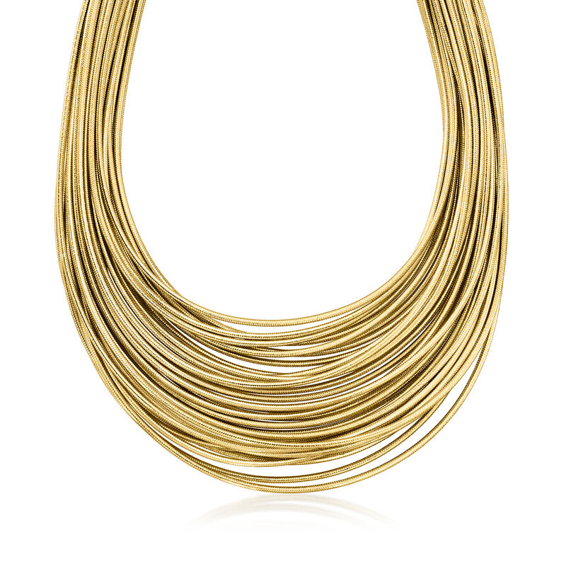Italian Multi-Strand Flex Necklace with 18kt Gold Over Sterling. 18" image number 1
